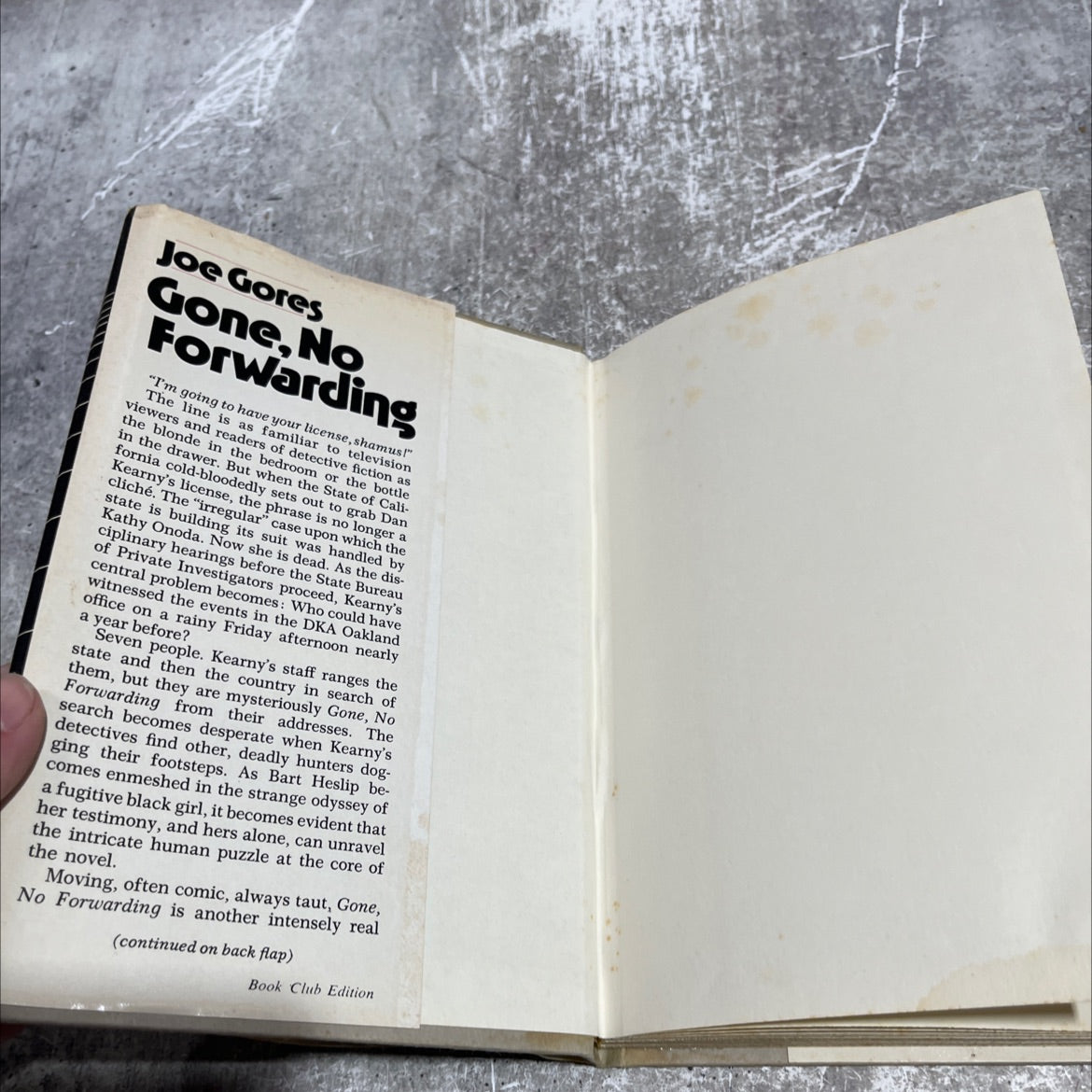 gone, no forwarding book, by Joe Gores, 1978 Hardcover image 4