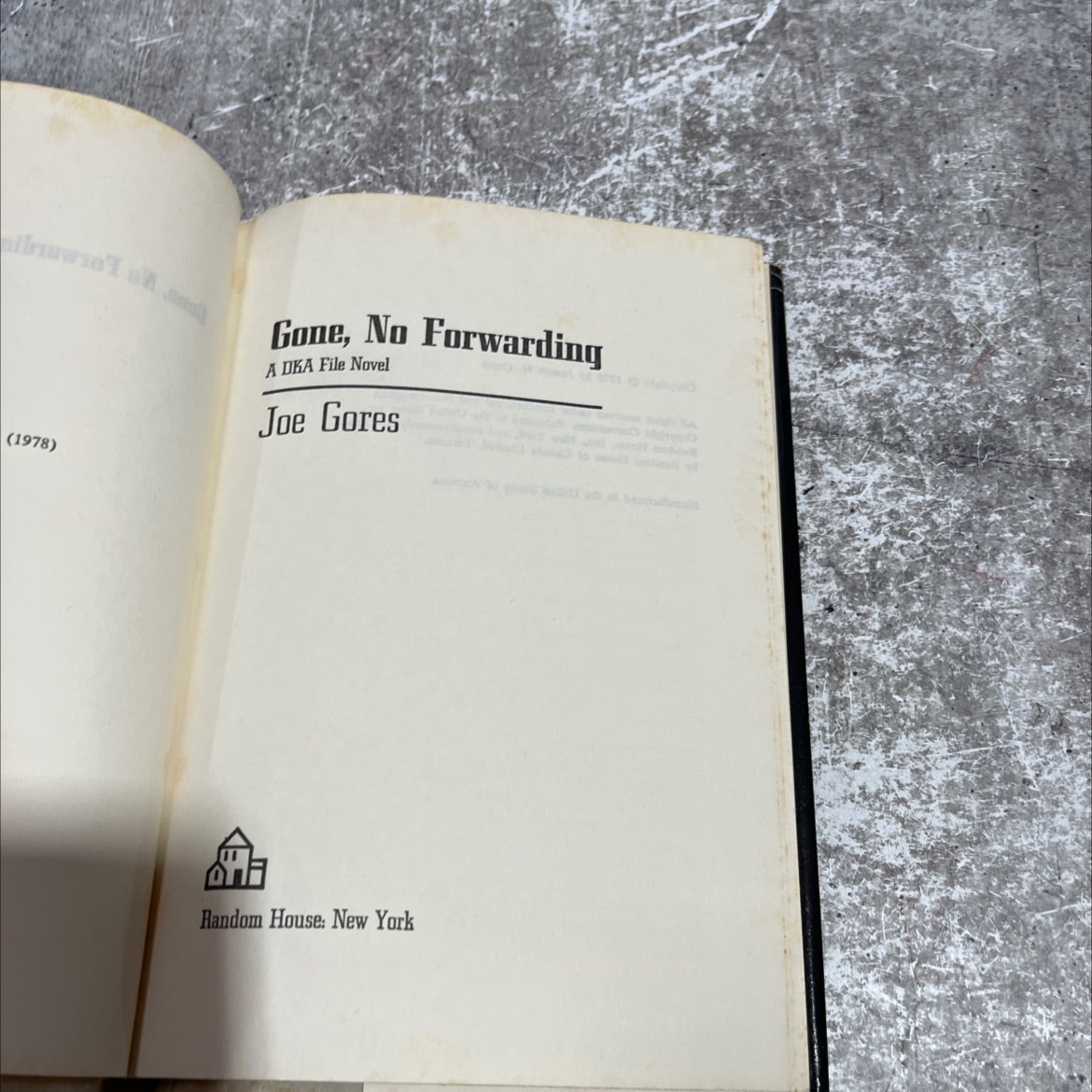 gone, no forwarding book, by Joe Gores, 1978 Hardcover image 2