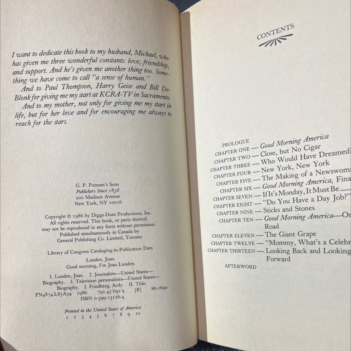 good morning i'm joan lunden book, by joan lunden, 1986 Hardcover image 3