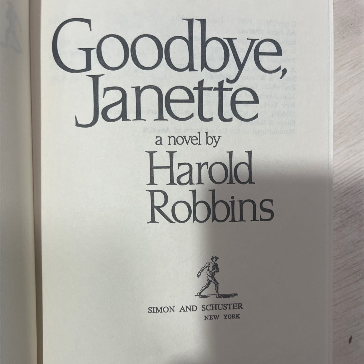 goodbye janette book, by harold robbins, 1981 Hardcover, Vintage image 2