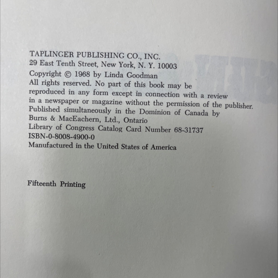 goodman's sun signs book, by linda goodman, 1968 Hardcover image 3