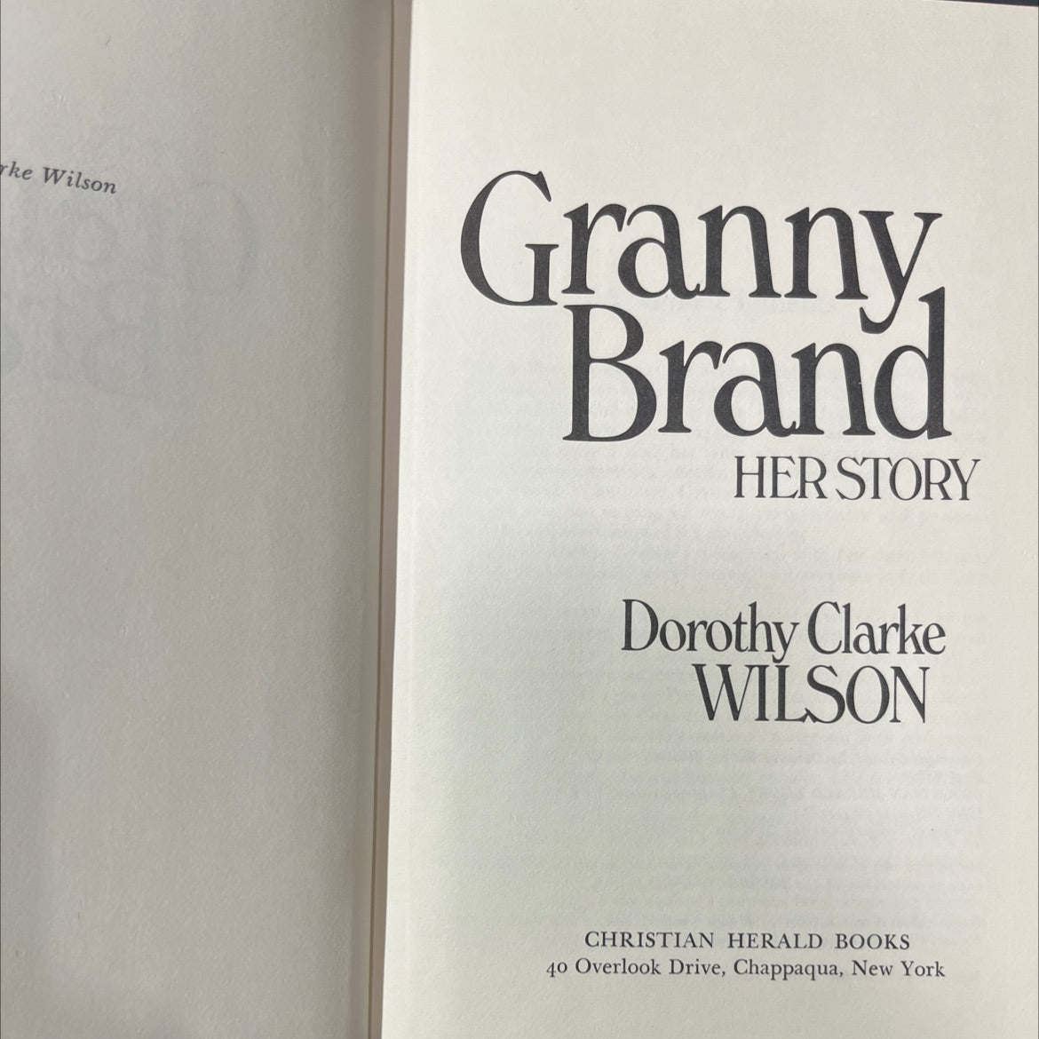 granny brand her story book, by dorothy clarke wilson, 1976 Hardcover image 2