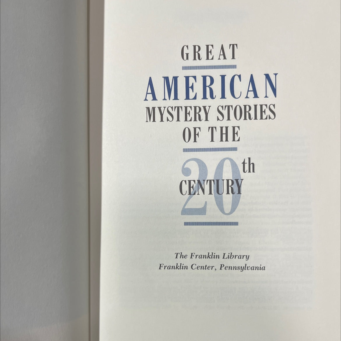 great american mystery stories of the century book, by unknown, 1989 Leather image 2