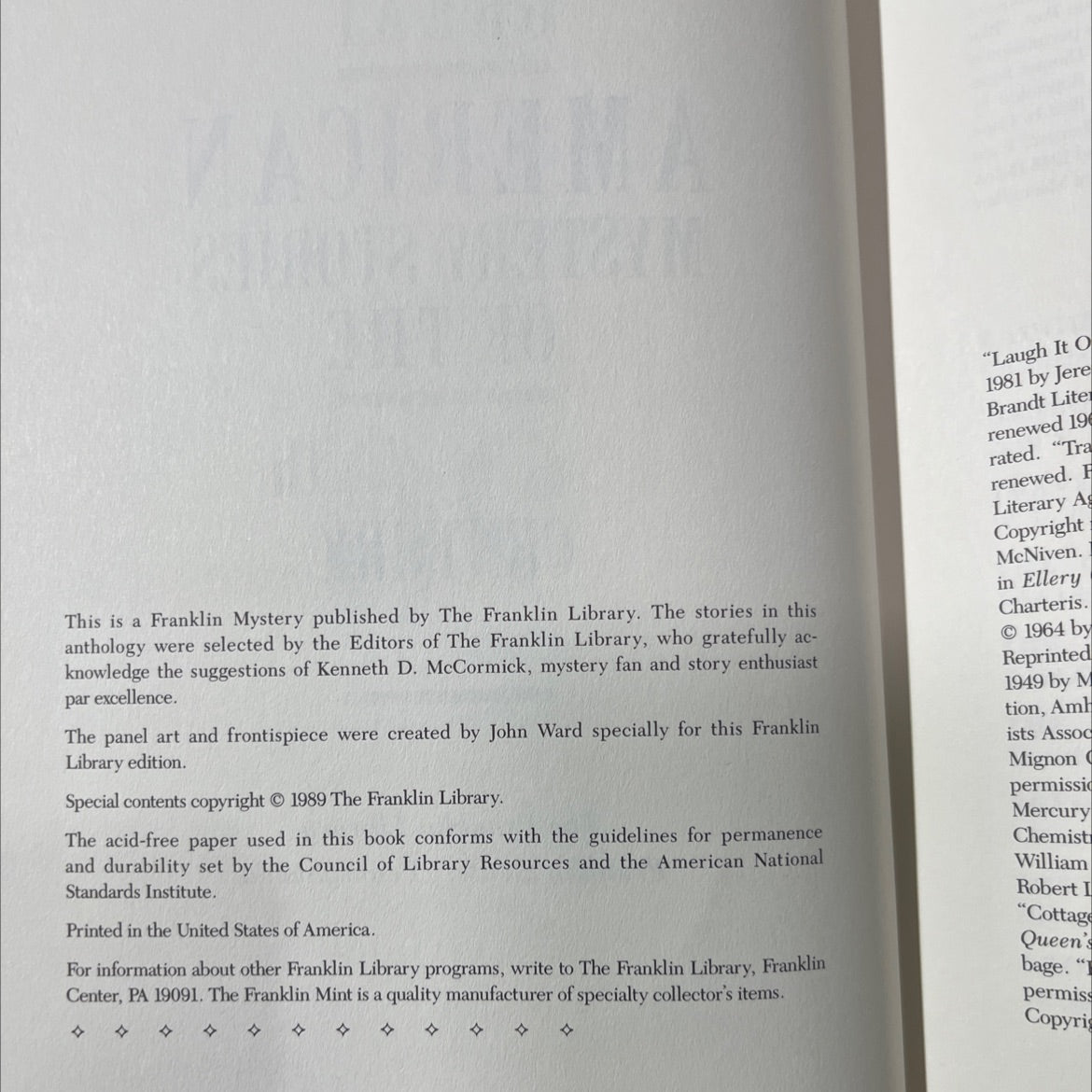 great american mystery stories of the century book, by unknown, 1989 Leather image 3