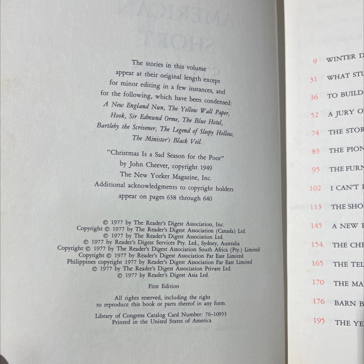 great american short stories book, by selected by the editors of the reader's digest, 1977 Hardcover image 3