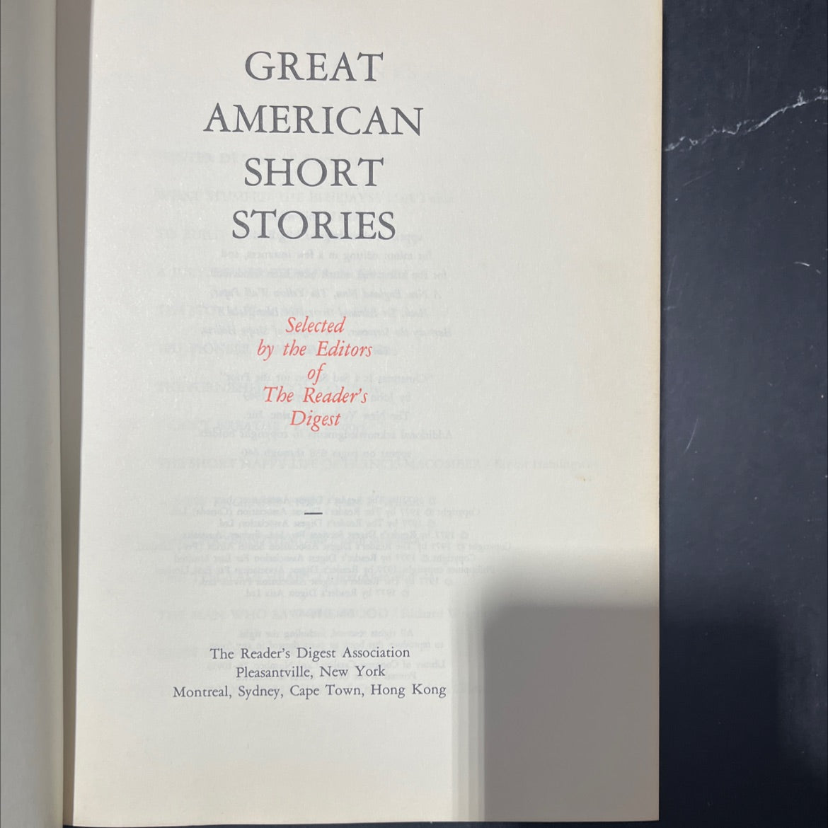 great american short stories book, by selected by the editors of the reader's digest, 1977 Hardcover image 2
