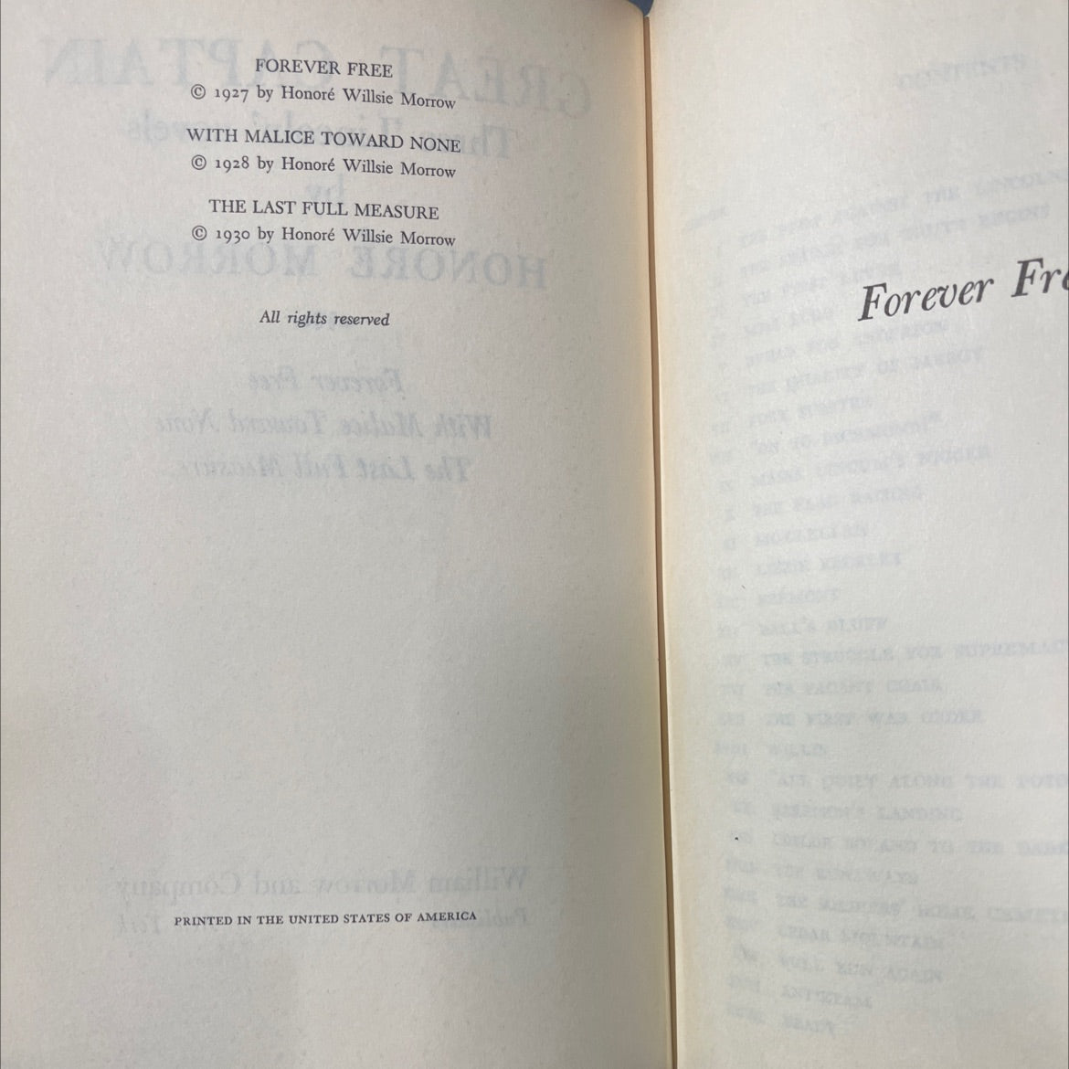 great captain three lincoln novels book, by honoré morrow, 1930 Hardcover image 3
