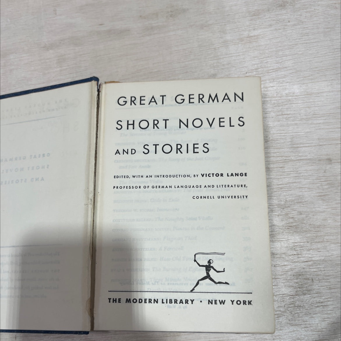 great german short novels and stories book, by victor lange, 1952 Hardcover image 2