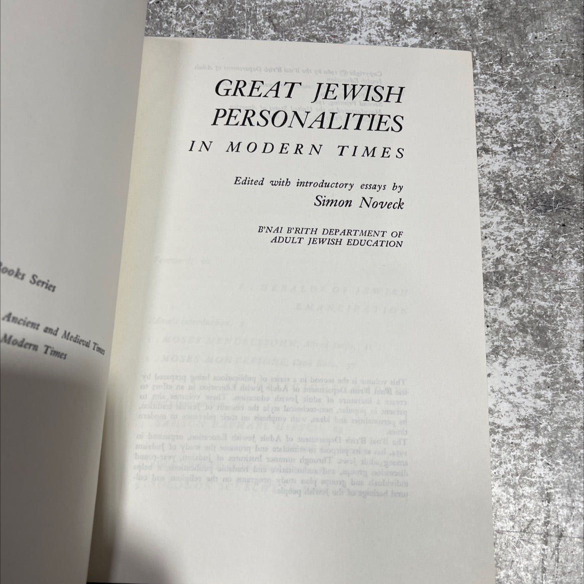 great jewish personalities in modern times book, by simon noveck, 1961 Hardcover image 2