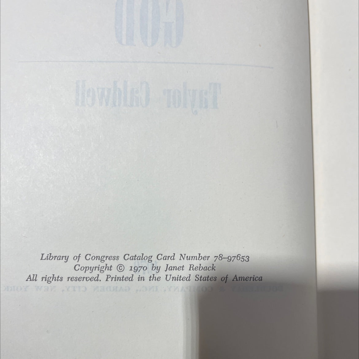 great lion of god book, by taylor caldwell, 1970 Hardcover image 3