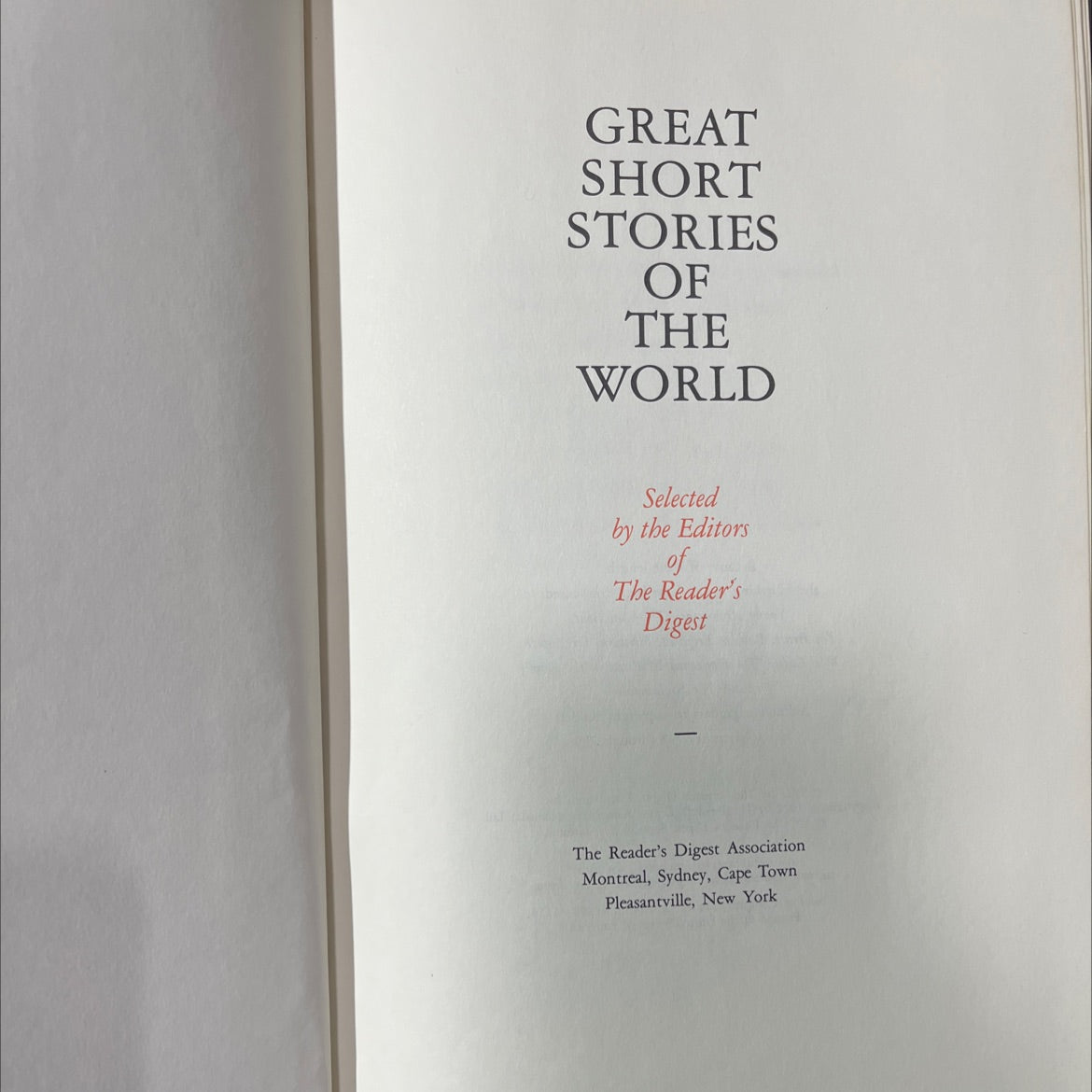 great short stories of the world book, by unknown, 1974 Hardcover image 2