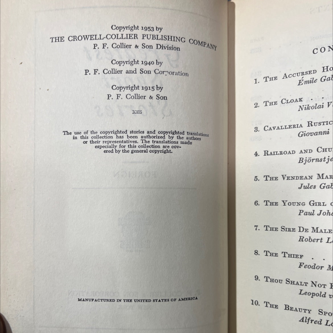 greatest short stories volume vi foreign book, by unknown, 1953 Hardcover image 3