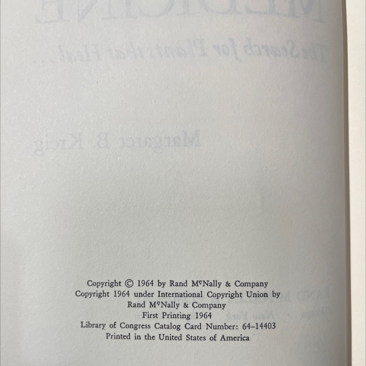 green medicine the search for plants that heal book, by Margaret B. Kreig, 1964 Hardcover image 3