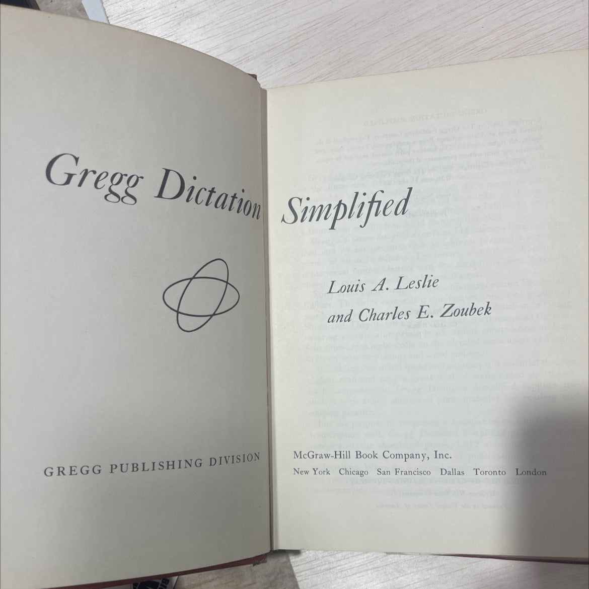 gregg dictation simplified book, by louis a. leslie and charles e. zoubek, 1949 Hardcover, Vintage image 2
