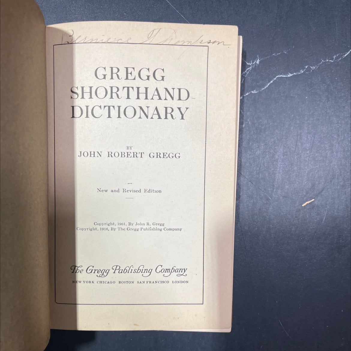 gregg shorthand dictionary book, by john robert gregg, 1916 Hardcover image 2