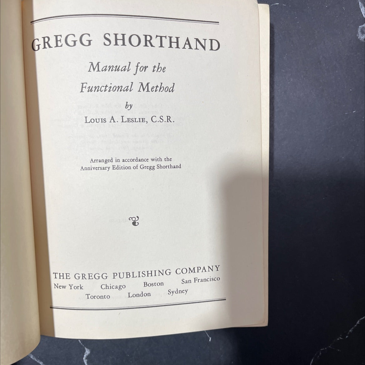 gregg shorthand manual for the functional method book, by louis a. leslie, 1936 Hardcover image 2