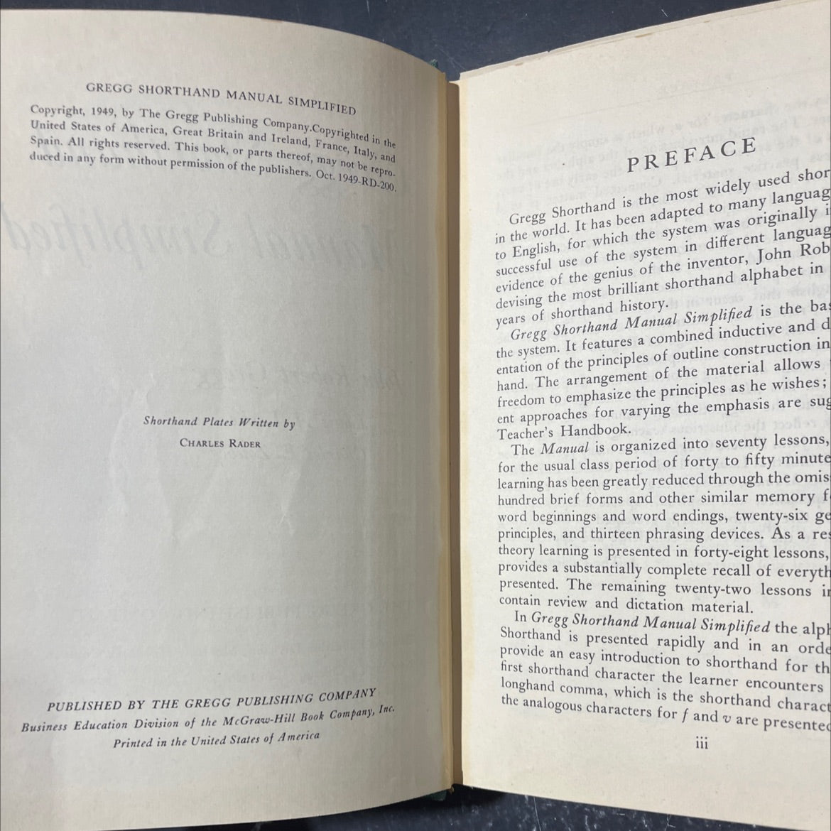 gregg shorthand manual simplified book, by john robert gregg, louis a. leslie, charles e. zoubek, 1949 Hardcover image 3