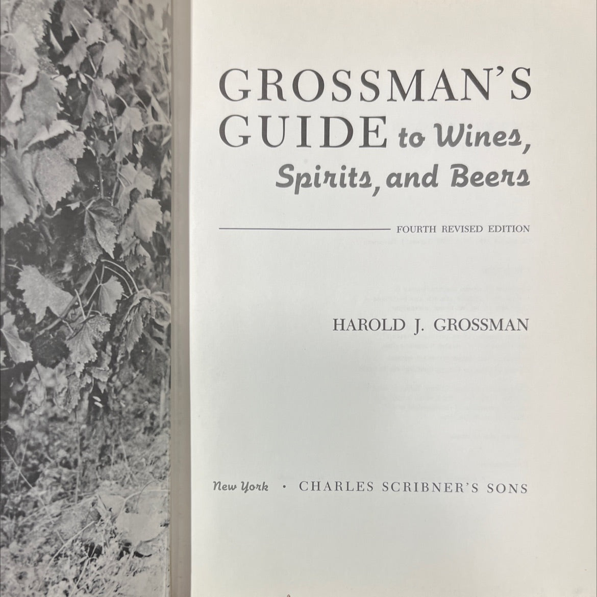 grossman's guide to wines, spirits, and beers book, by harold j. grossman, 1964 Hardcover image 2