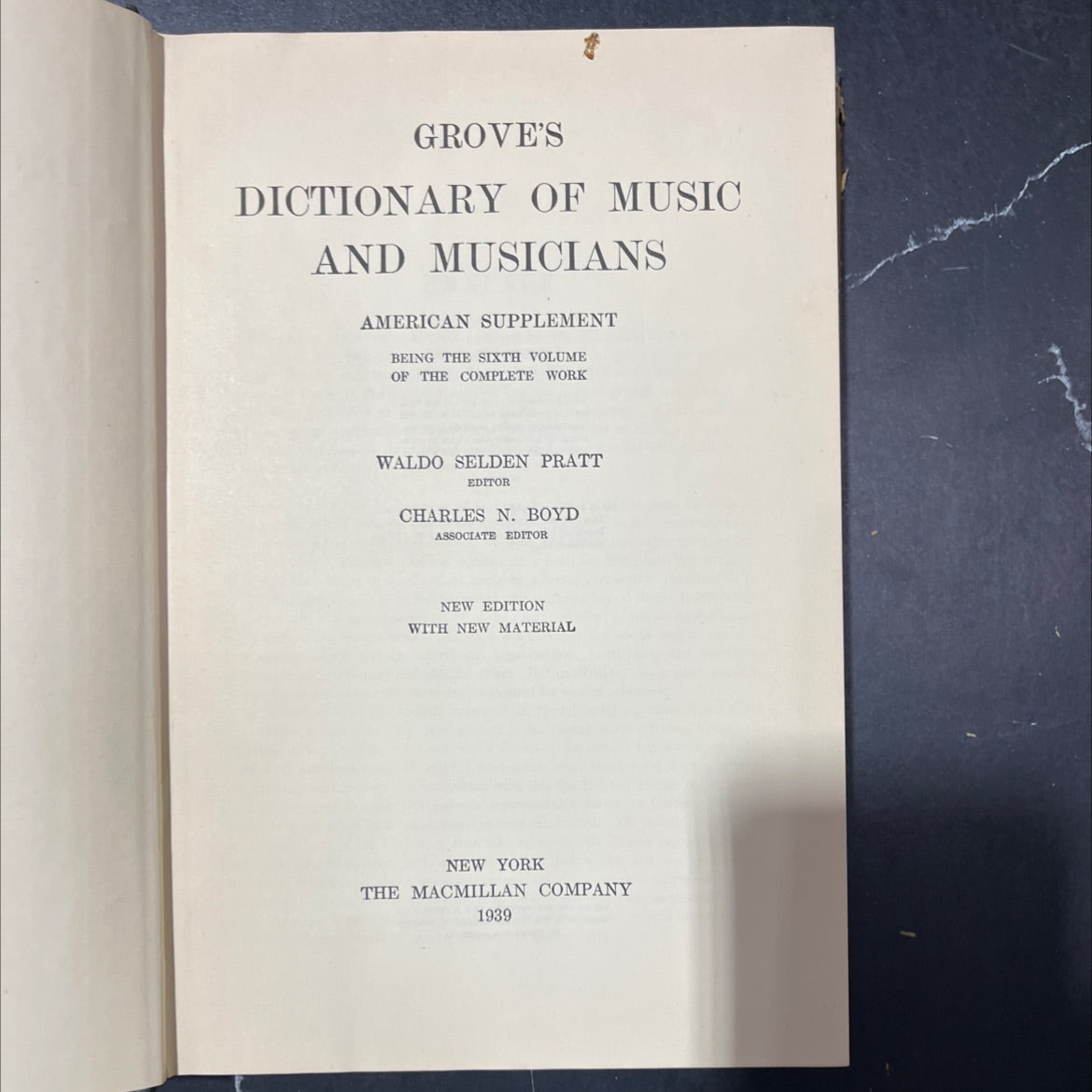 grove's dictionary of music and musicians american supplement book, by waldo selden pratt, 1939 Hardcover image 2