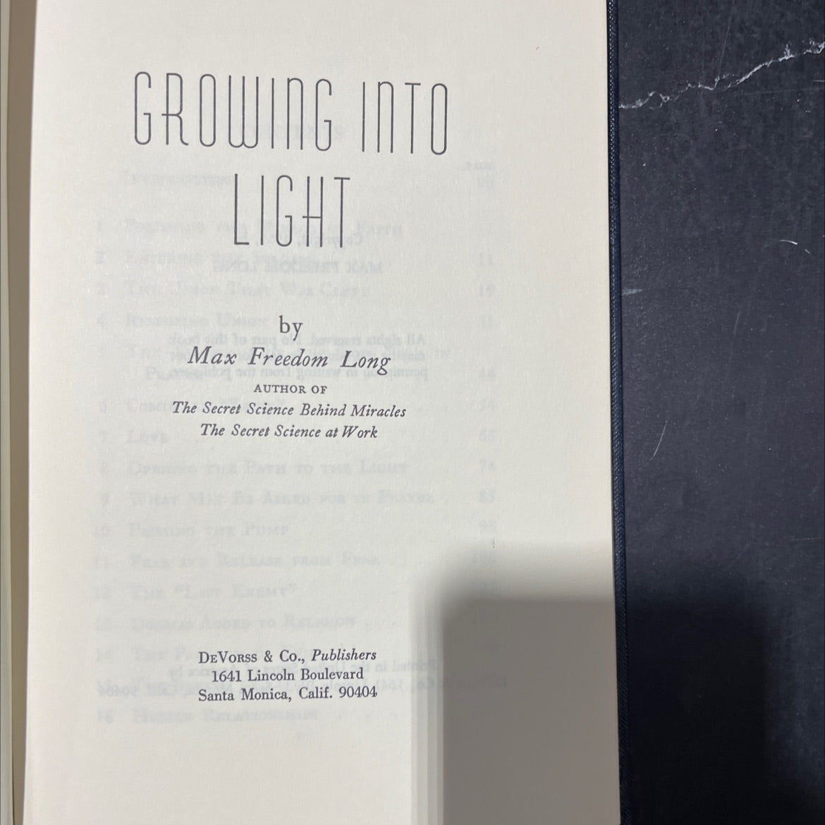 growing into light book, by max freedom long, 1955 Hardcover image 2
