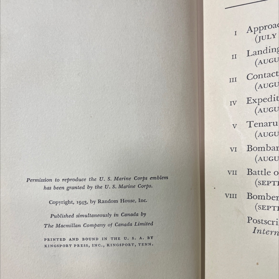 guadalcanal diary book, by richard tregaskis, 1943 Hardcover image 3