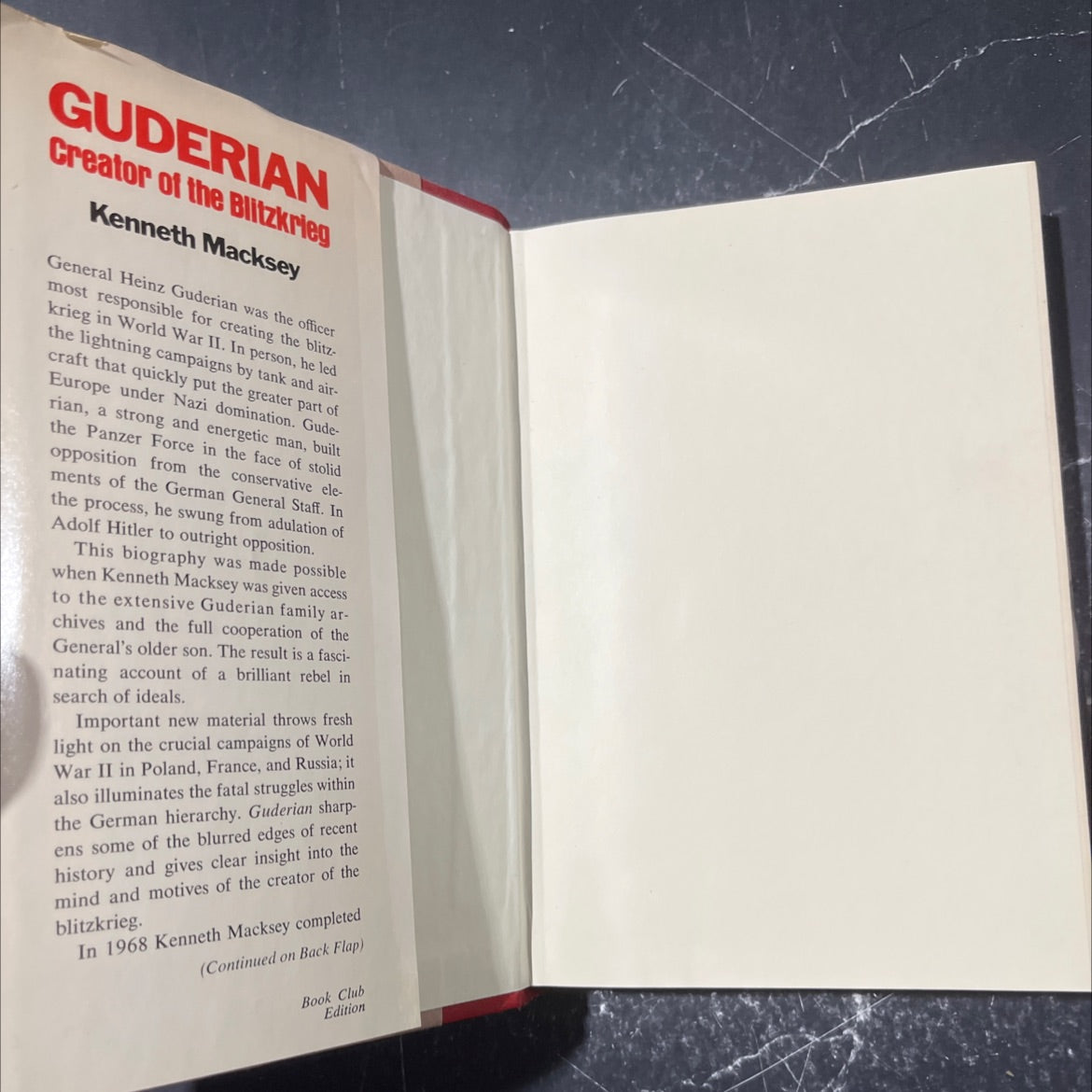 guderian creator of the blitzkrieg book, by kenneth macksey, 1976 Hardcover image 4