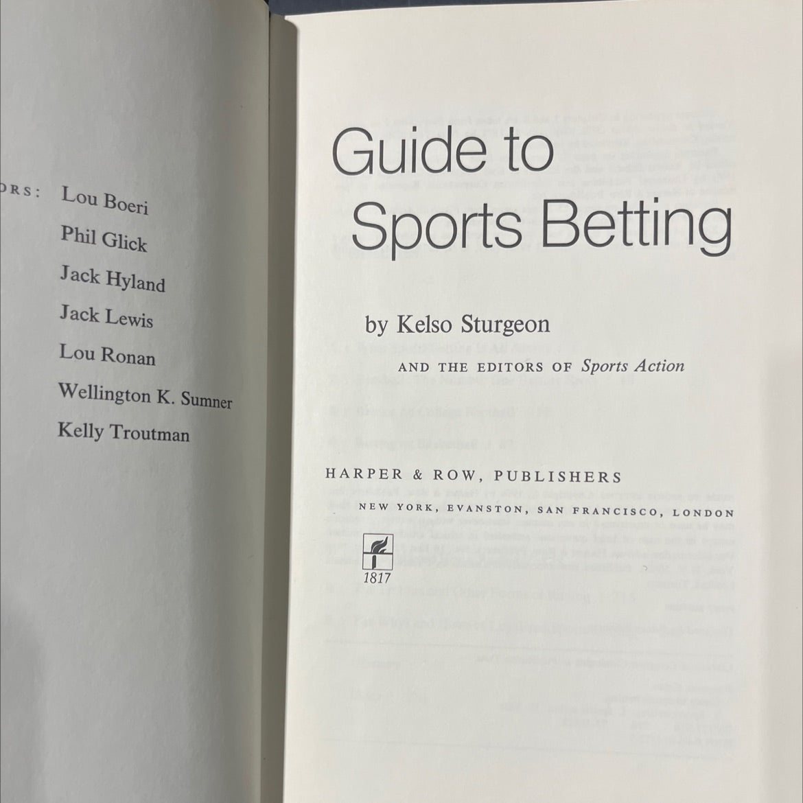 guide to sports betting book, by kelso sturgeon, 1974 Hardcover image 2