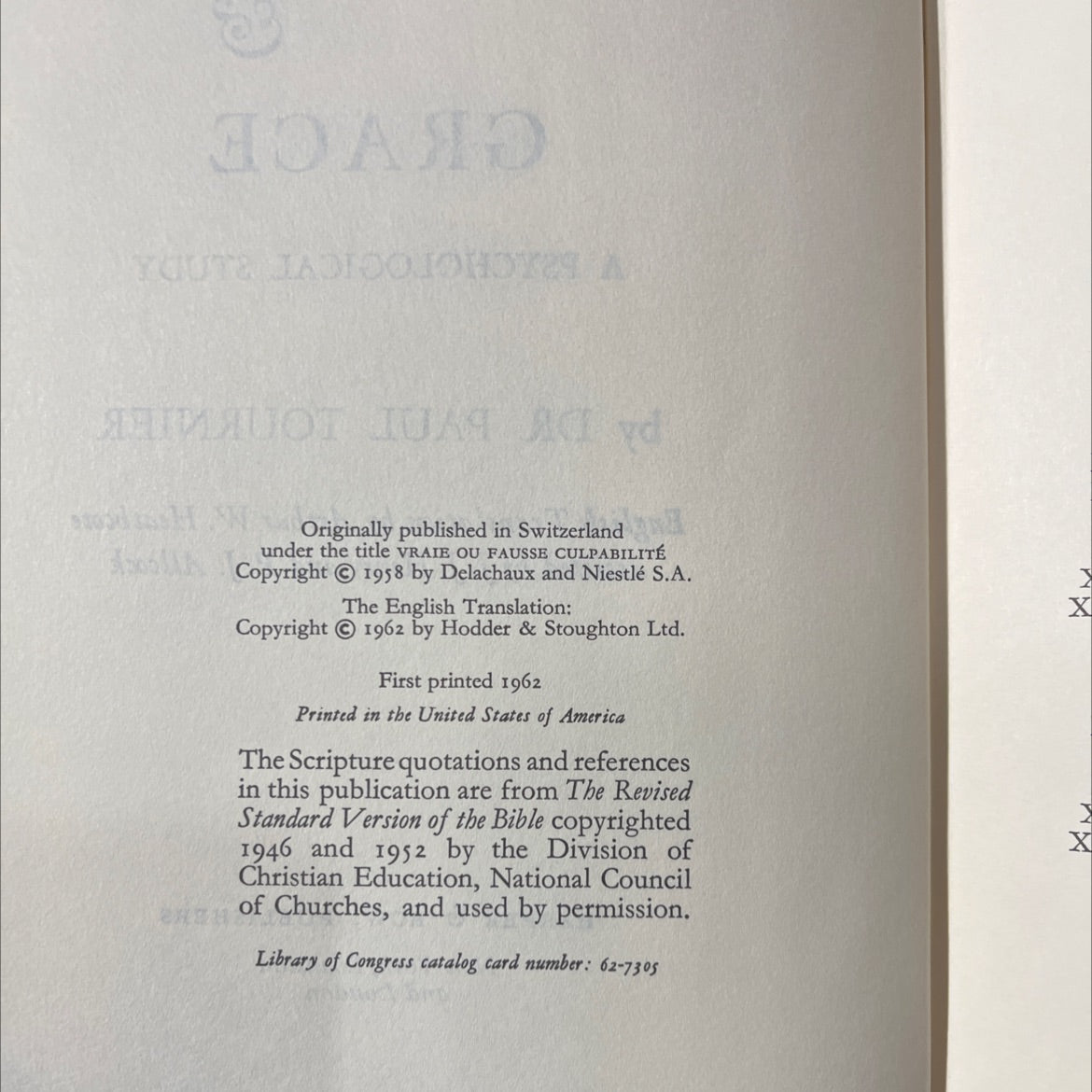 guilt grace a psychological study book, by dr. paul tournier, 1962 Hardcover image 3
