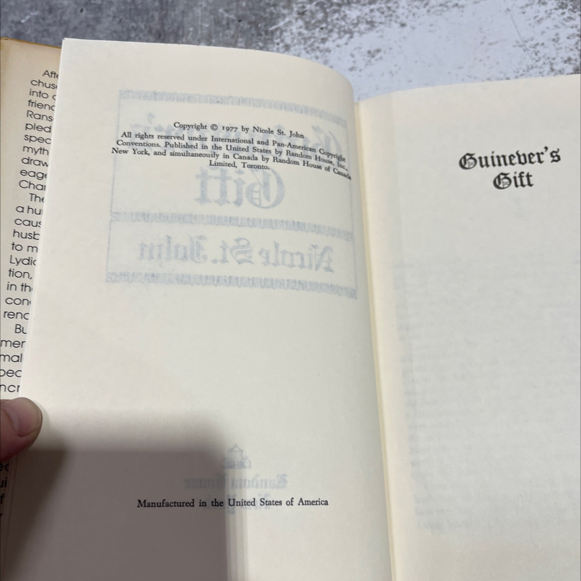 guinever's gift book, by nicole st. john, 1977 Hardcover image 3