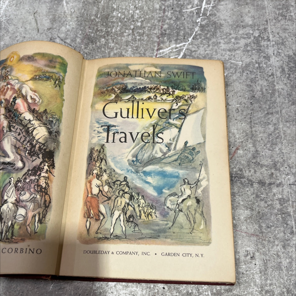 gulliver's travels book, by jonathan swift, 1945 Hardcover image 2