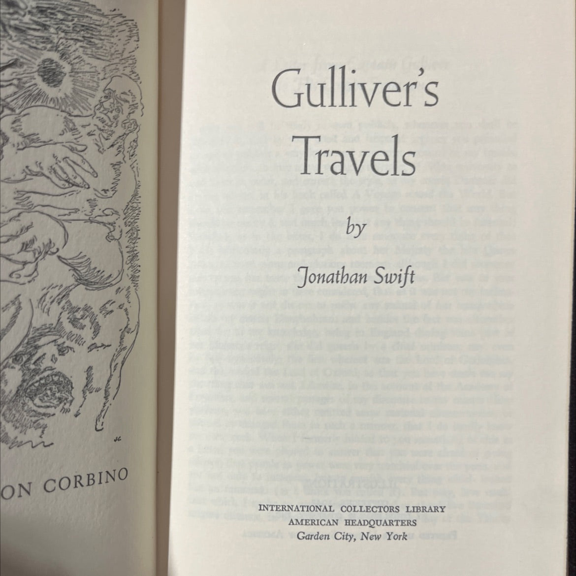 gulliver's travels book, by jonathan swift, 1945 Hardcover image 2