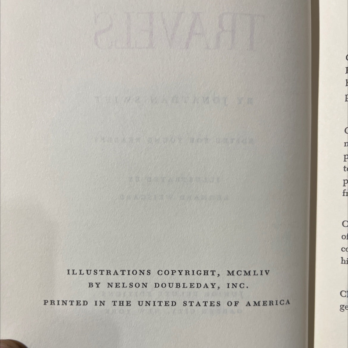 gulliver's travels book, by jonathan swift, 1954 Hardcover image 3