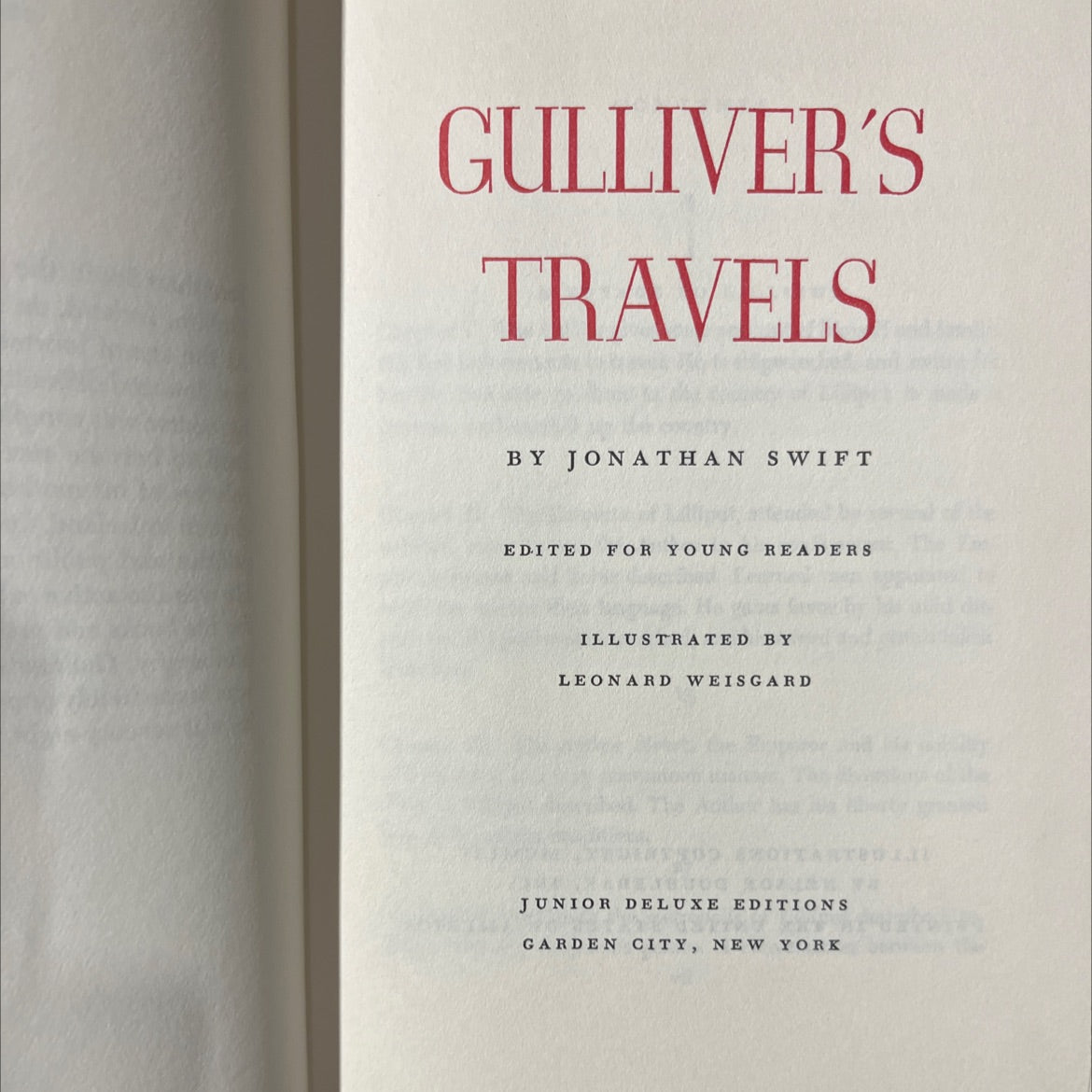 gulliver's travels book, by jonathan swift, 1954 Hardcover image 2