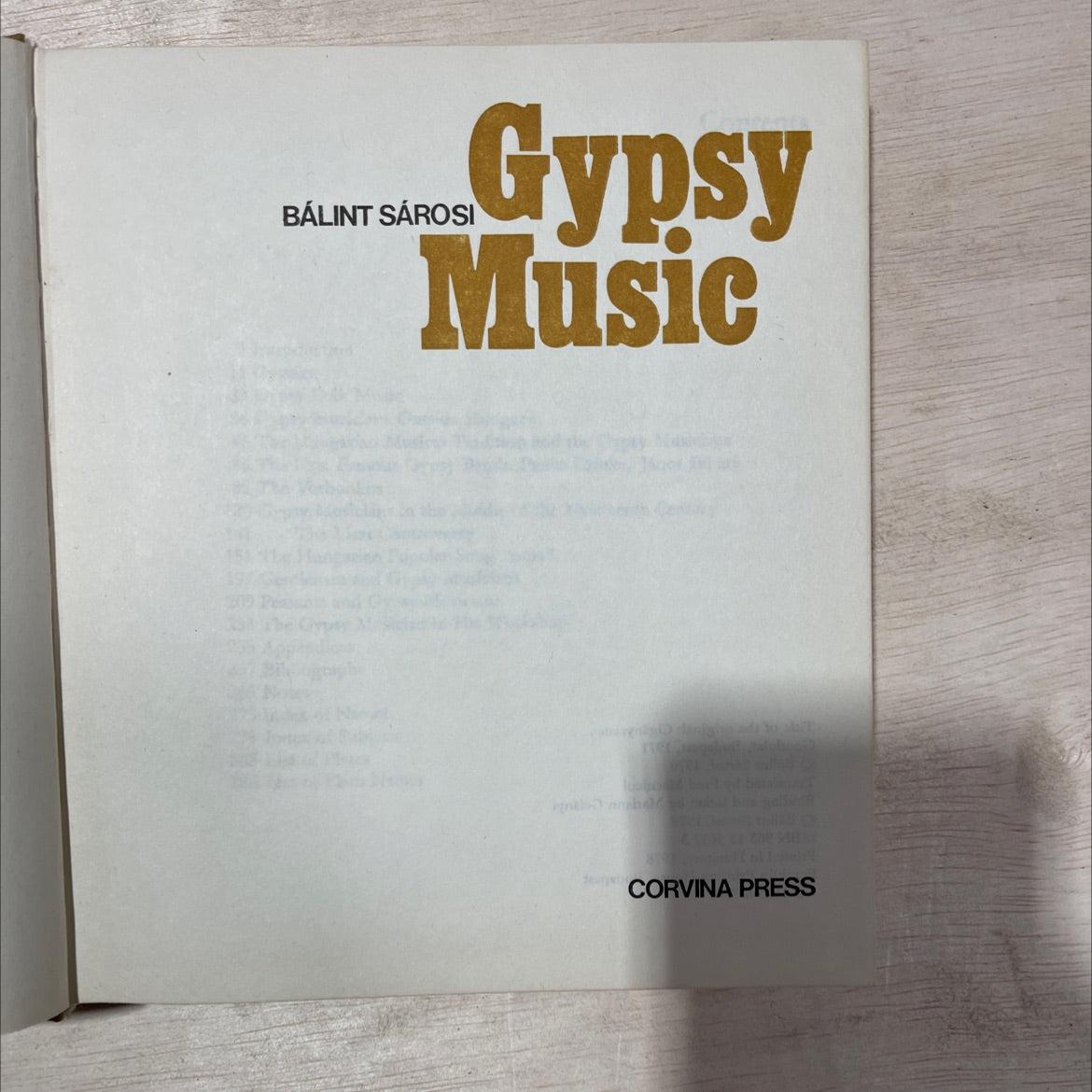 gypsy music book, by Bálint Sárosi, 1978 Hardcover, Vintage image 2