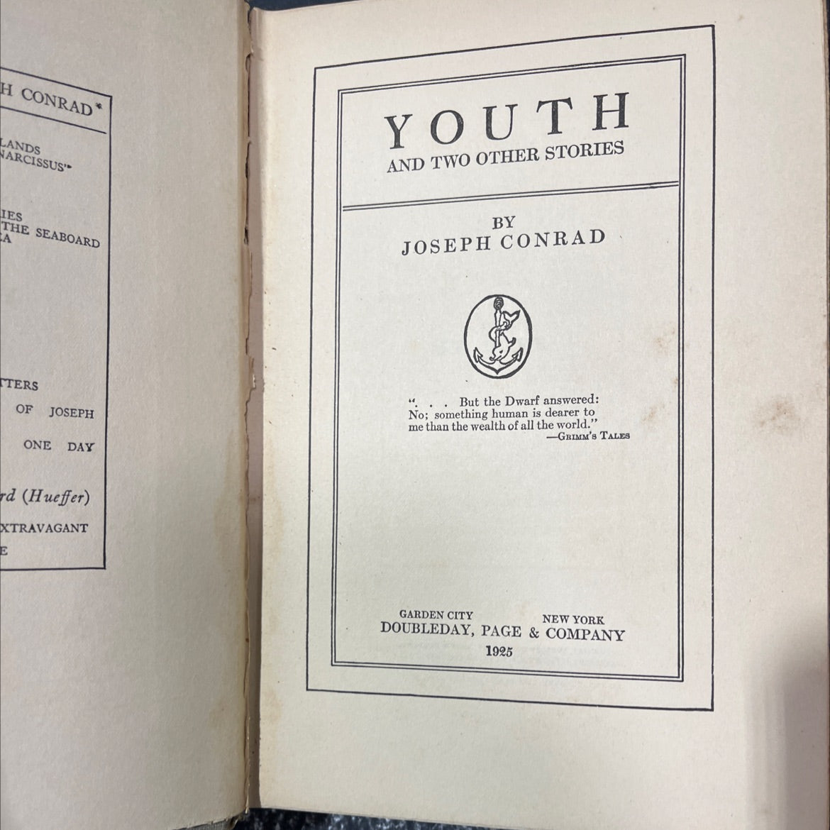 h conrad lands narcissus youth and two other stories book, by joseph conrad, 1925 Hardcover image 2