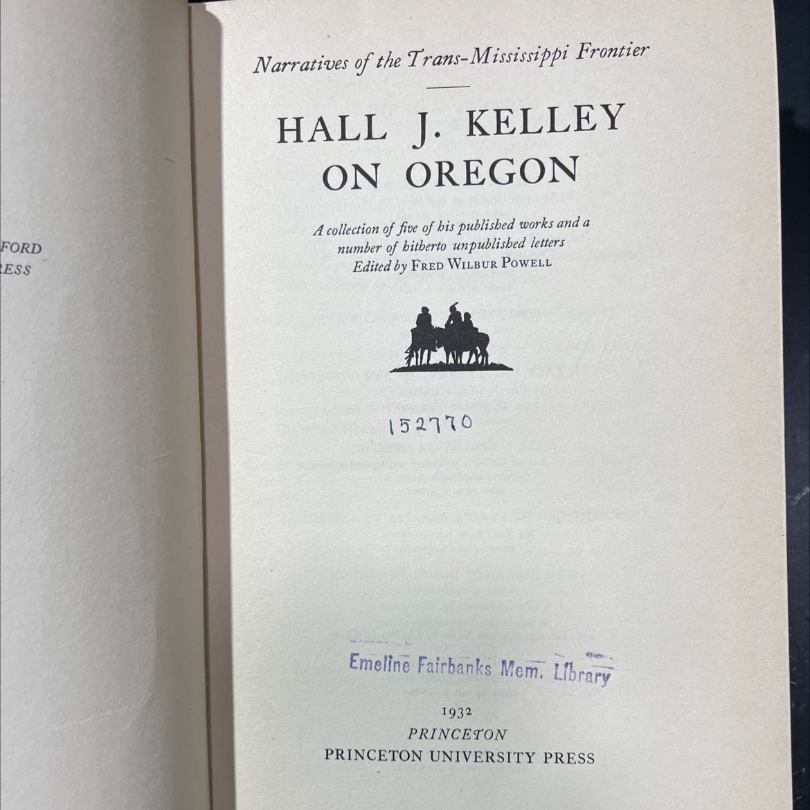 hall j. kelley on oregon book, by hall j. kelley, 1932 Hardcover image 2