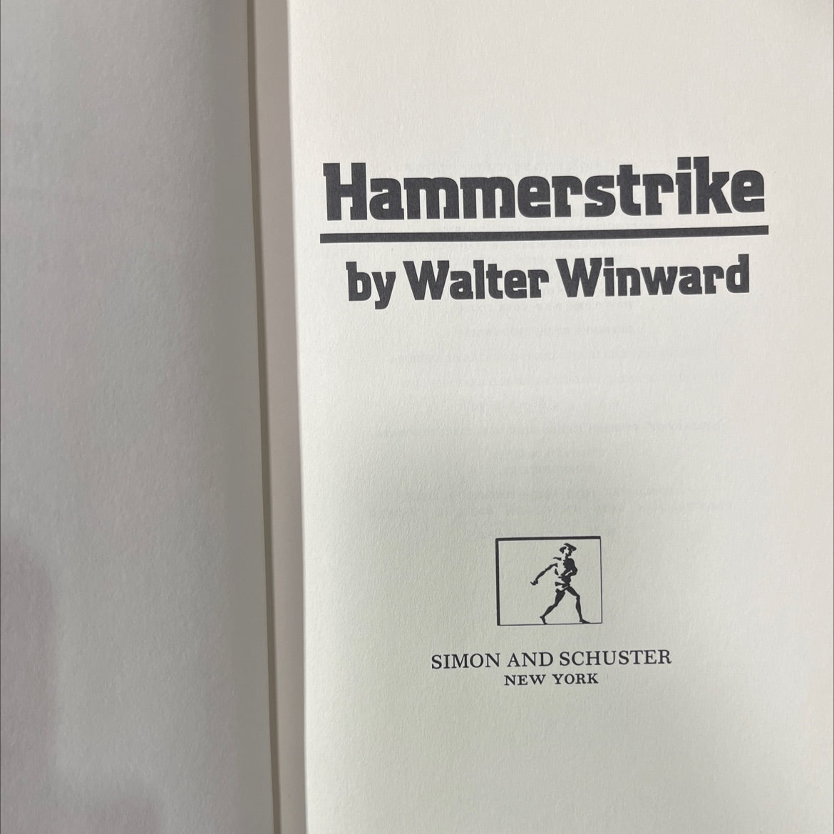 hammerstrike book, by walter winward, 1979 Hardcover image 2