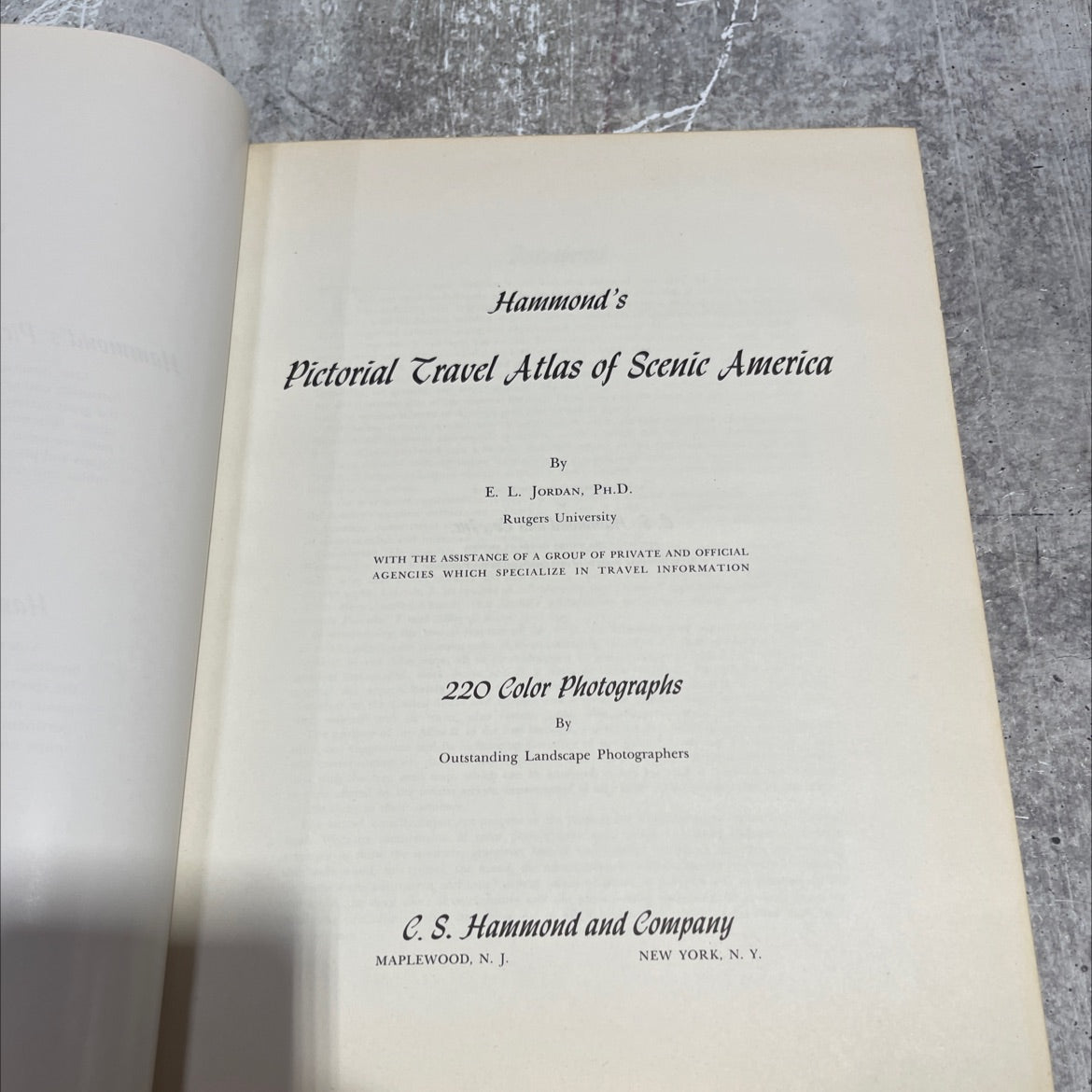 hammond's pictorial travel atlas of scenic america book, by e. l. jordan, ph.d., 1955 Hardcover image 2