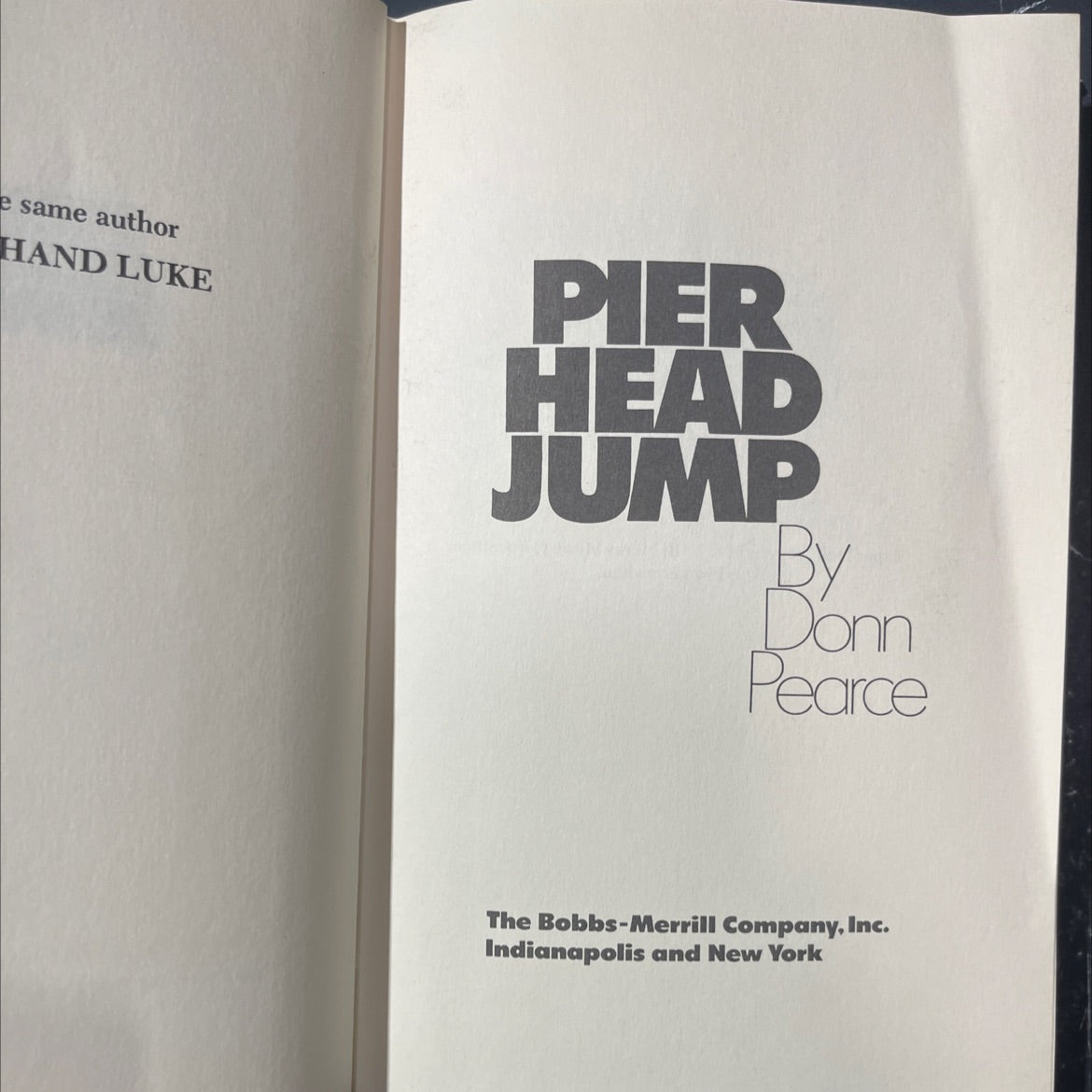 hand luke pier head jump book, by Donn Pearce, 1972 Hardcover image 2