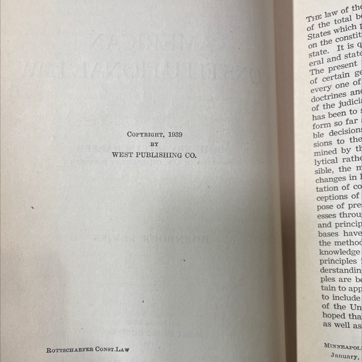 handbook of american constitutional law book, by henry rottschaefer, 1939 Hardcover image 3