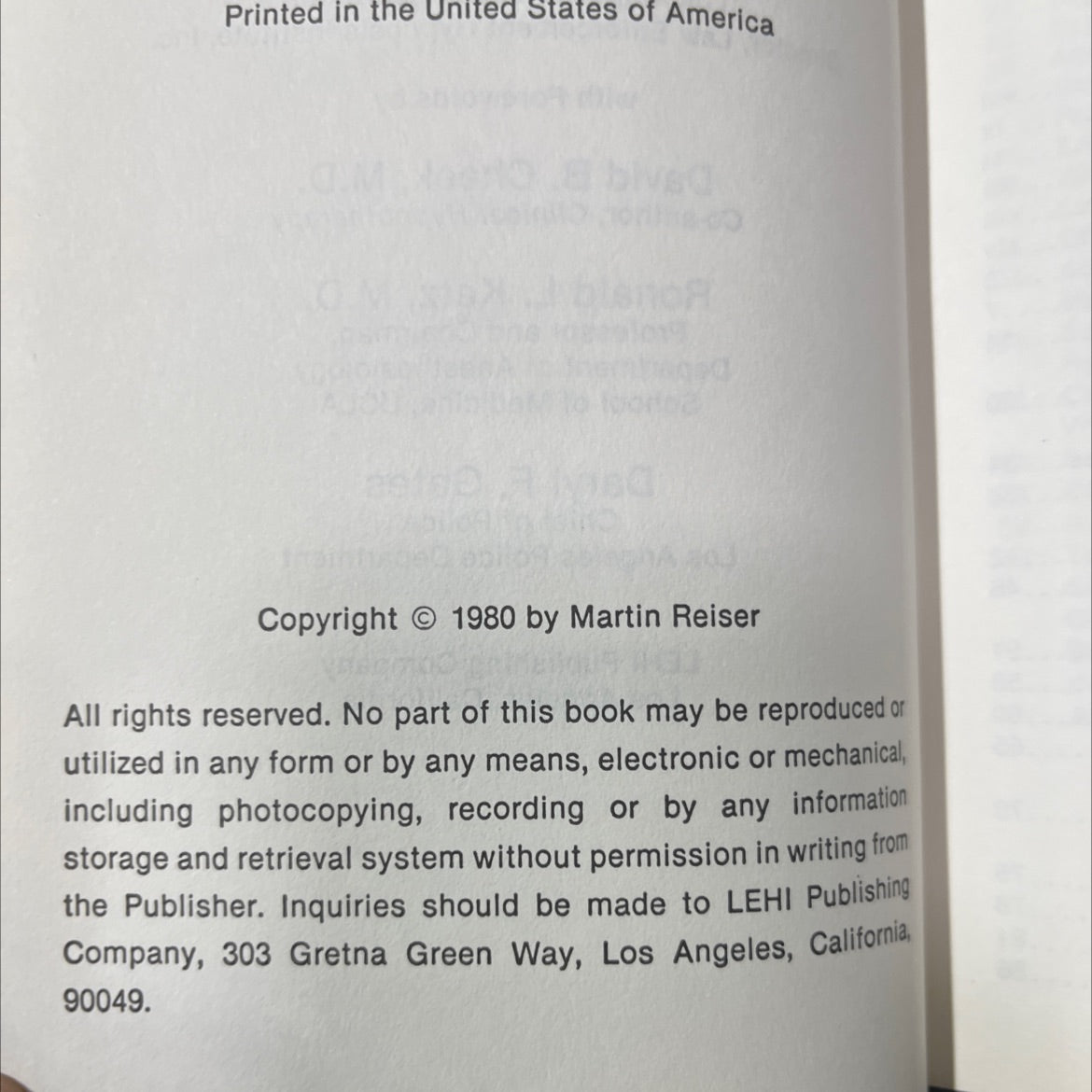 SIGNED handbook of investigative hypnosis book, by Martin Reiser, 1980 Hardcover image 3