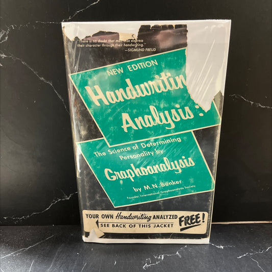 handwriting analysis the science of determining personality by graphoanalysis book, by m. n. bunker, 1967 Hardcover image 1