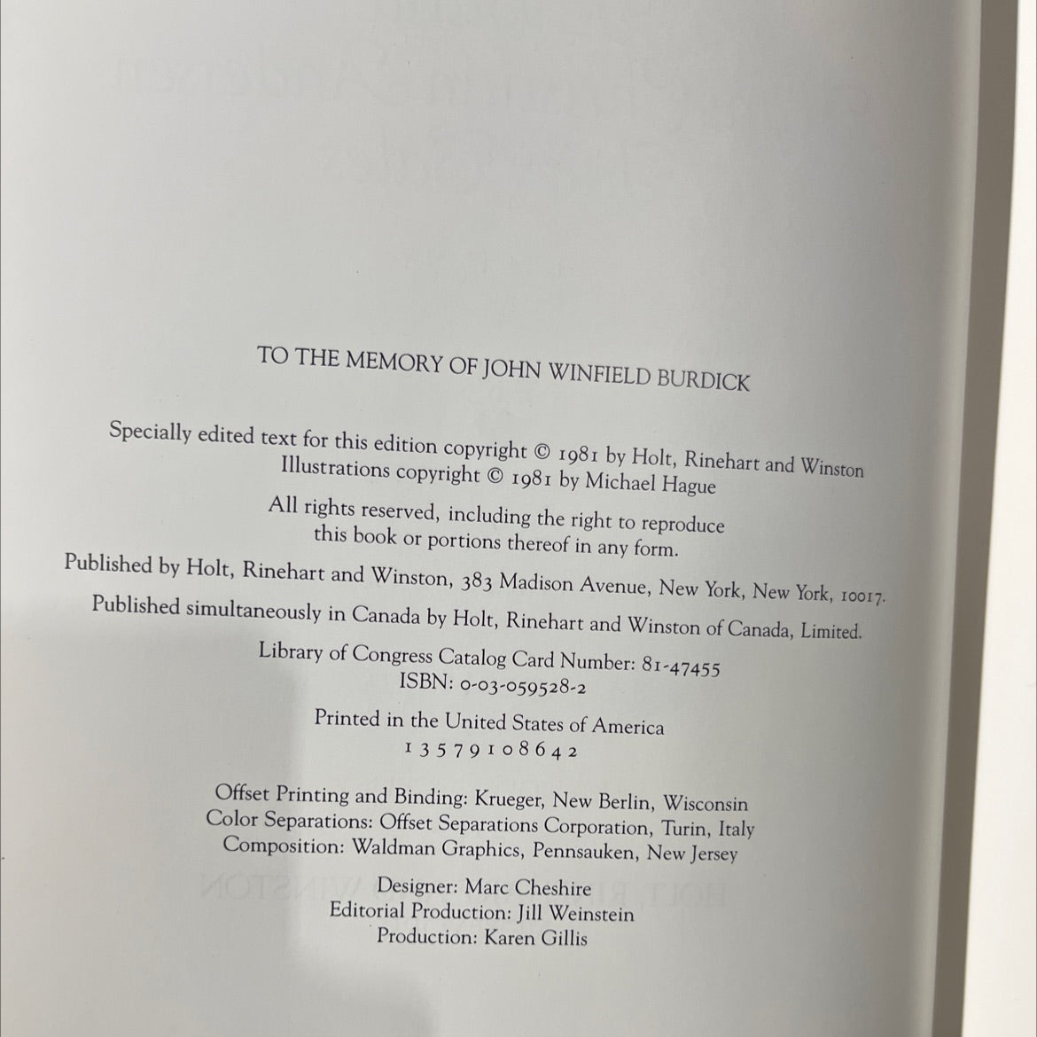 hans christian andersen fairy tales book, by Hans Christian Andersen, 1981 Hardcover image 3