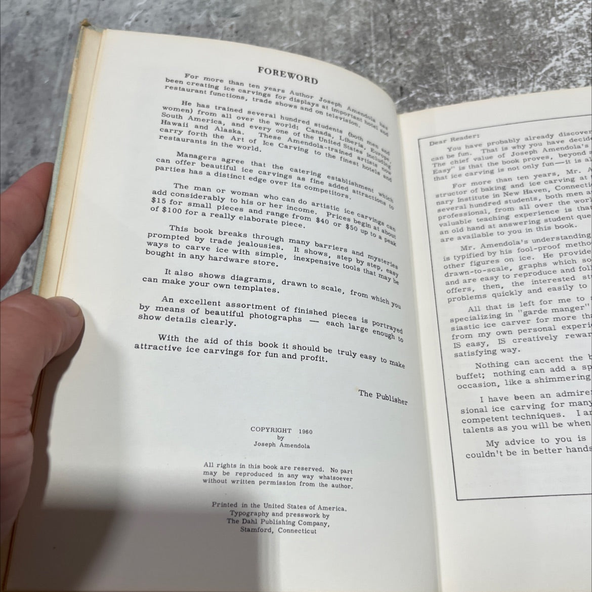 happiness ee one used ice carving made easy book, by joseph amendola, 1965 Hardcover image 3