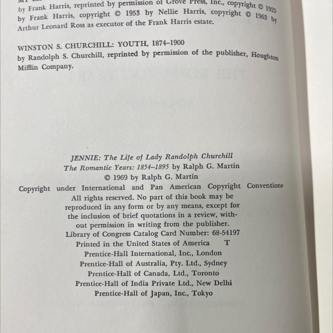 harbor to jennie the life of lady randolph churchill the romantic years 1854-1895 book, by ralph g. martin, 1969 image 3
