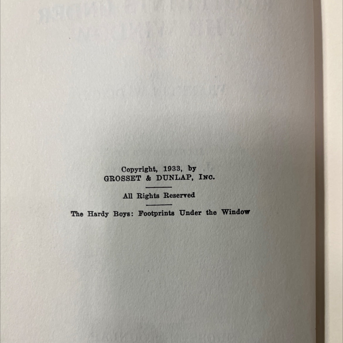 hardy boys mystery stories footprints under the window book, by franklin w. dixon, 1933 Hardcover image 3