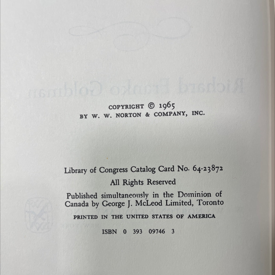 harmony in western music book, by richard franco goldman, 1965 Hardcover image 3