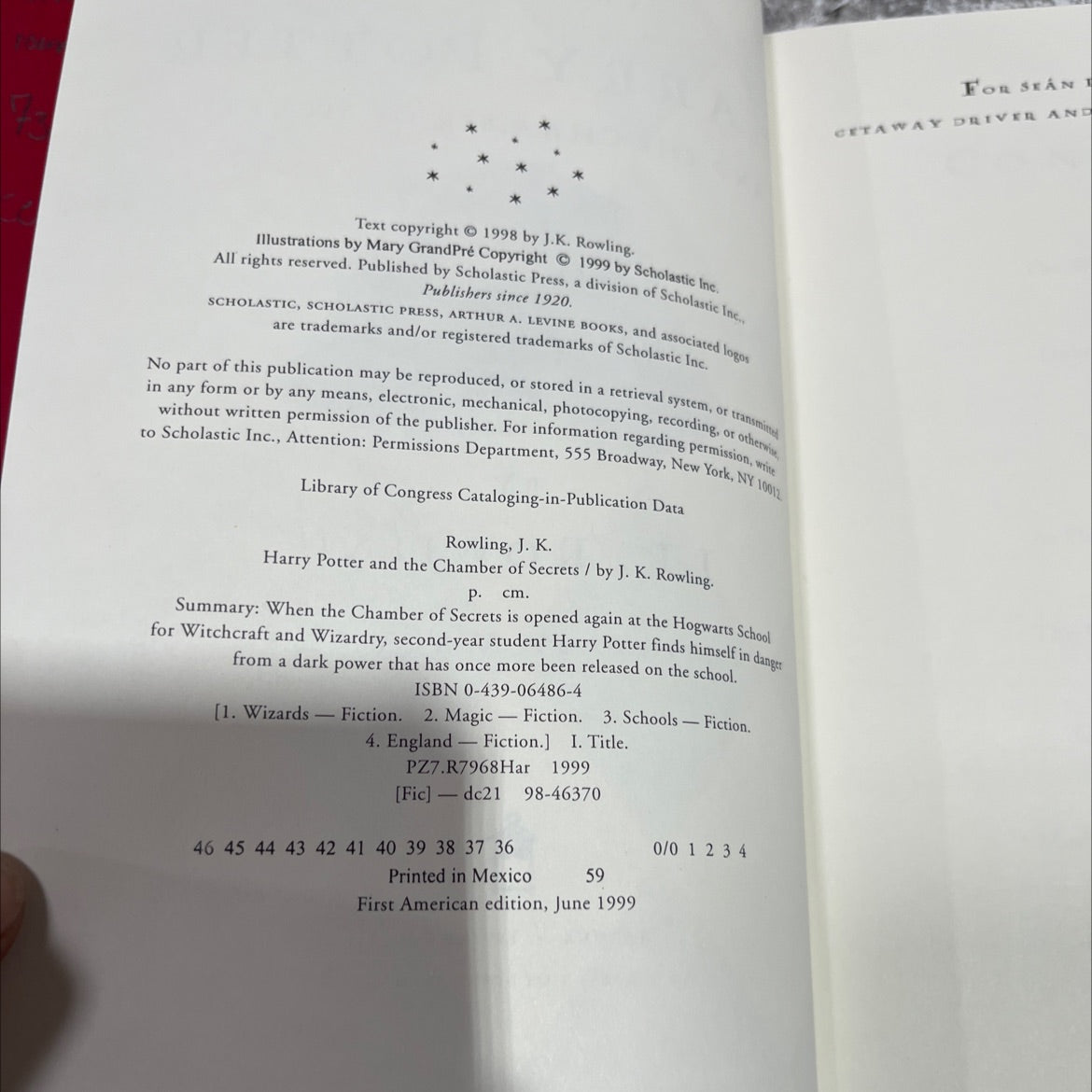 harry potter and the chamber of secrets book, by j.k. rowling, 1999 Hardcover image 3