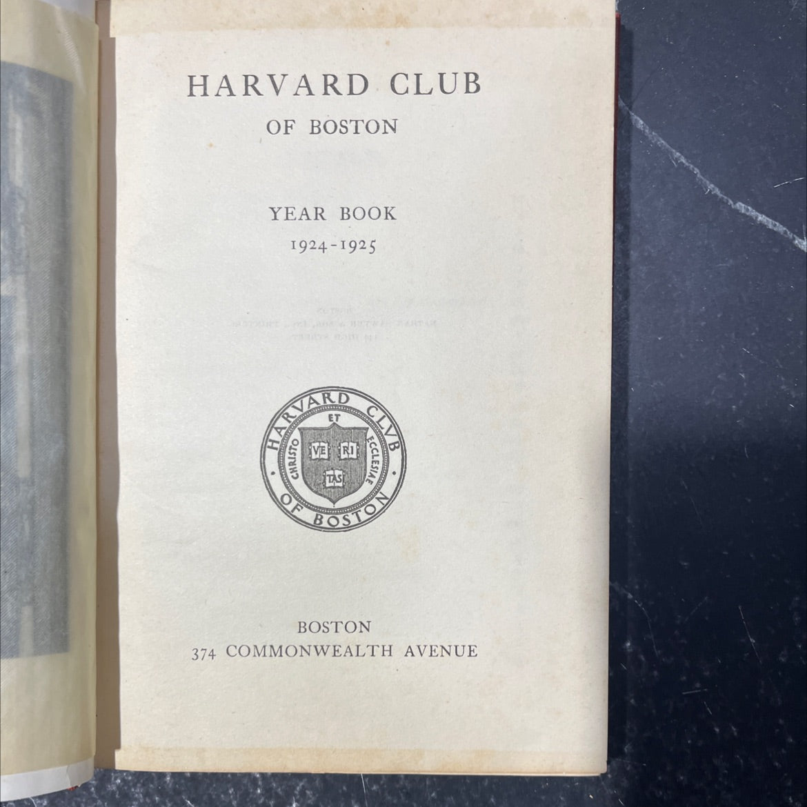 harvard club of boston year book 1924-1925 book, by unknown, 1925 Hardcover image 2