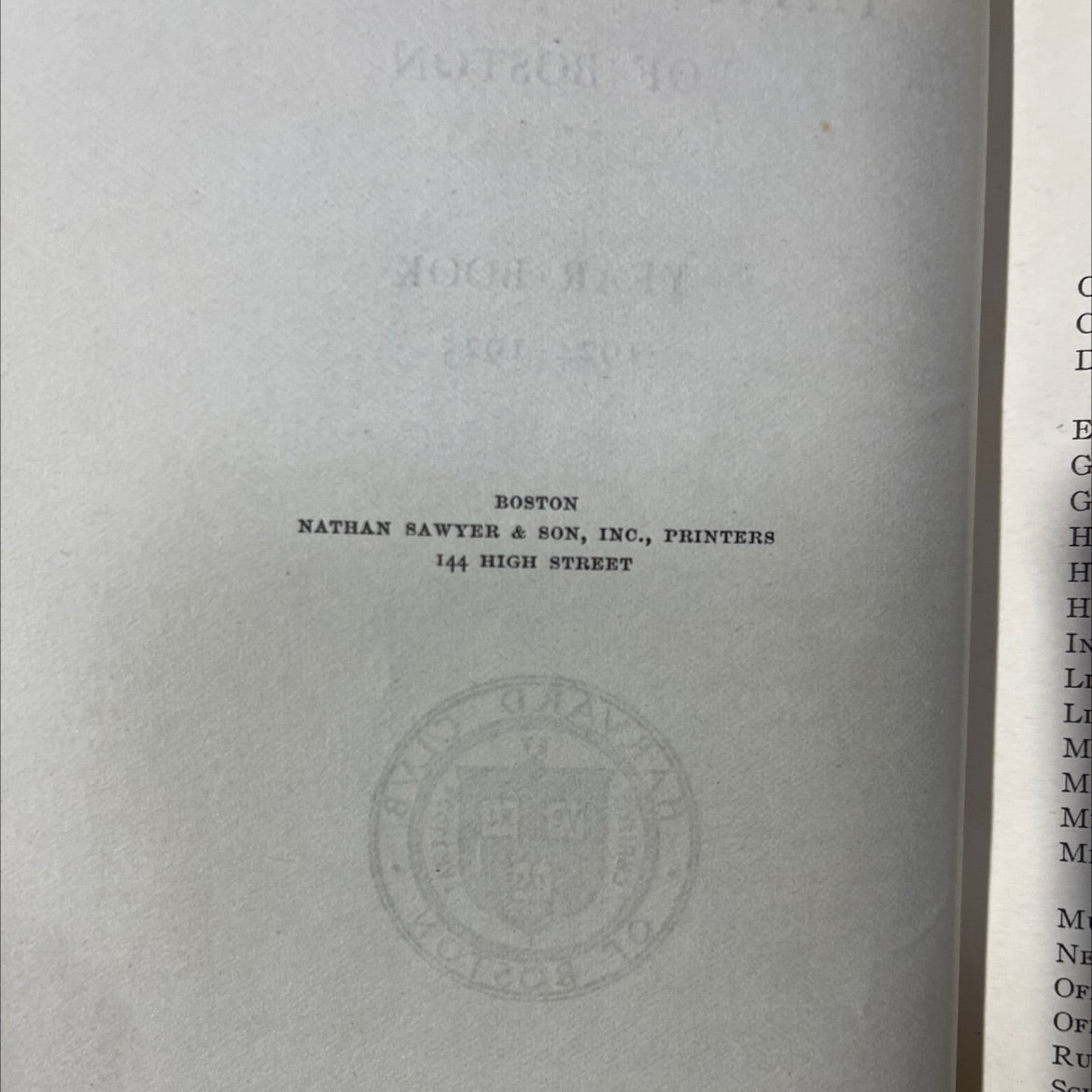 harvard club of boston year book 1924-1925 book, by unknown, 1925 Hardcover image 3